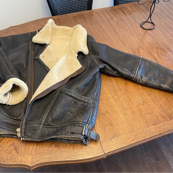 Beautiful soft genuine leather bomber jacket lined with English sheep’s wool! - Picture 6 of 9